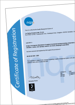 力司百靈彈簧印度ISO證書