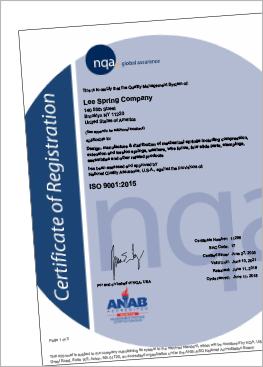 力司百靈彈簧美國及墨西哥ISO證書